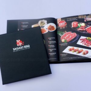 Mẫu thiết kế menu nhà hàng nướng Tasaki BBQ