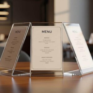 Menu mica/tent card kiểu chữ L