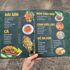 Thiết kế menu nhà hàng bằng bìa cứng