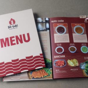 Thiết kế menu nhà hàng bằng bìa cứng