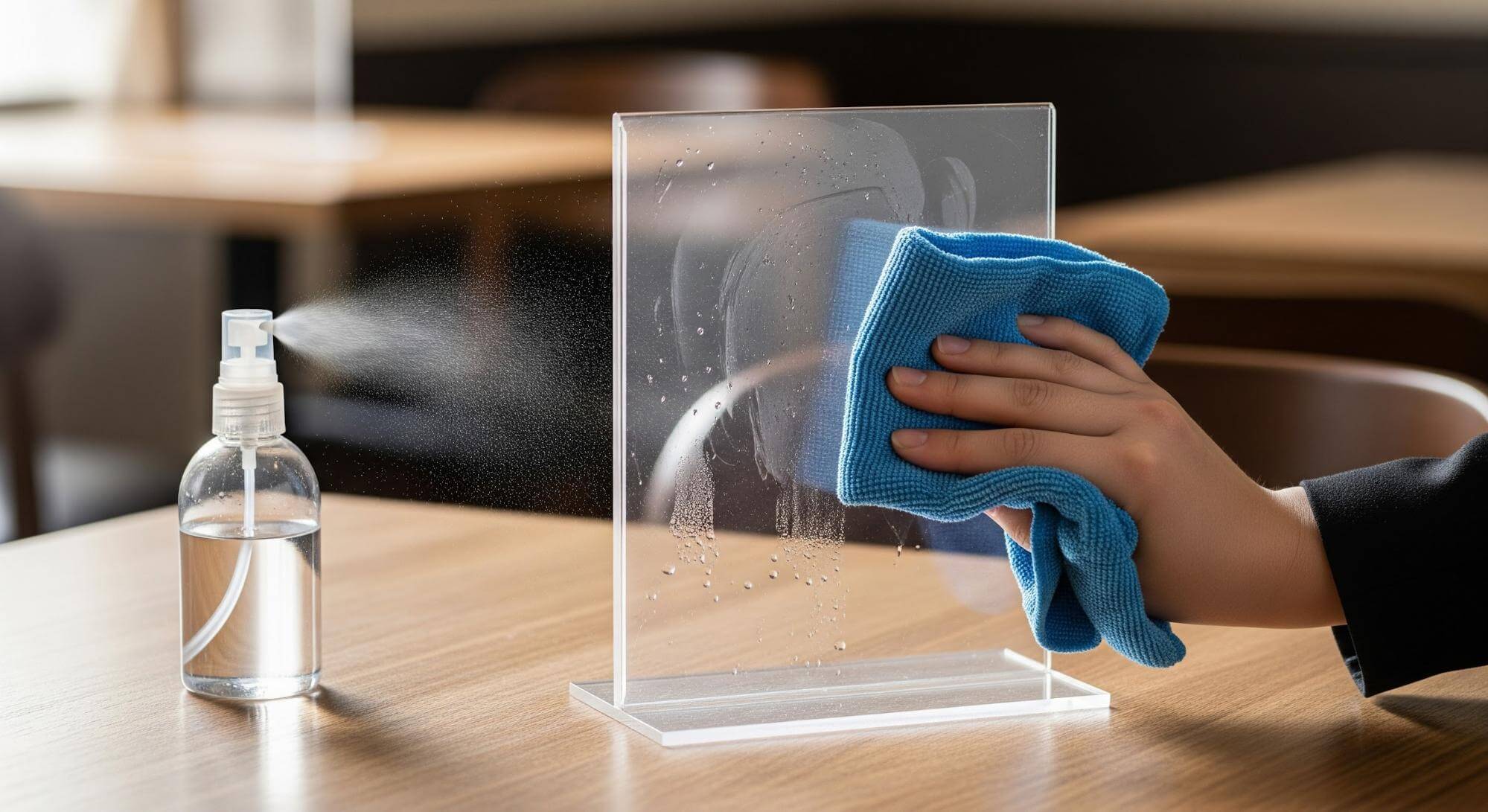 Cách vệ sinh menu/tent card mica