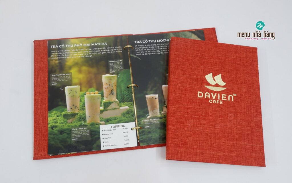 Mẫu thiết kế bên trong cuốn menu Davien