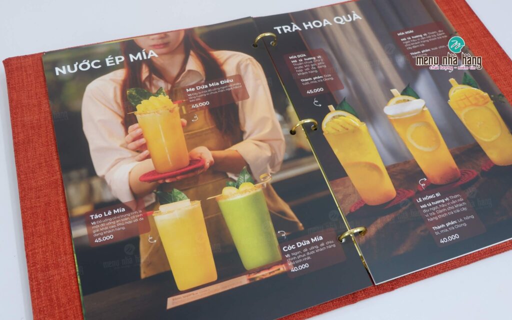 Thiết kế, in ấn ruột menu chắc chắn bền màu