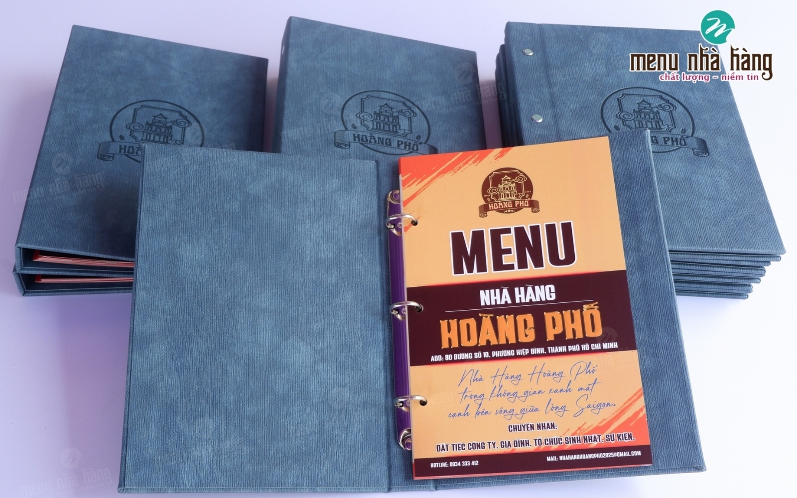 Kích thước menu nhà hàng Hoàng PHố a5
