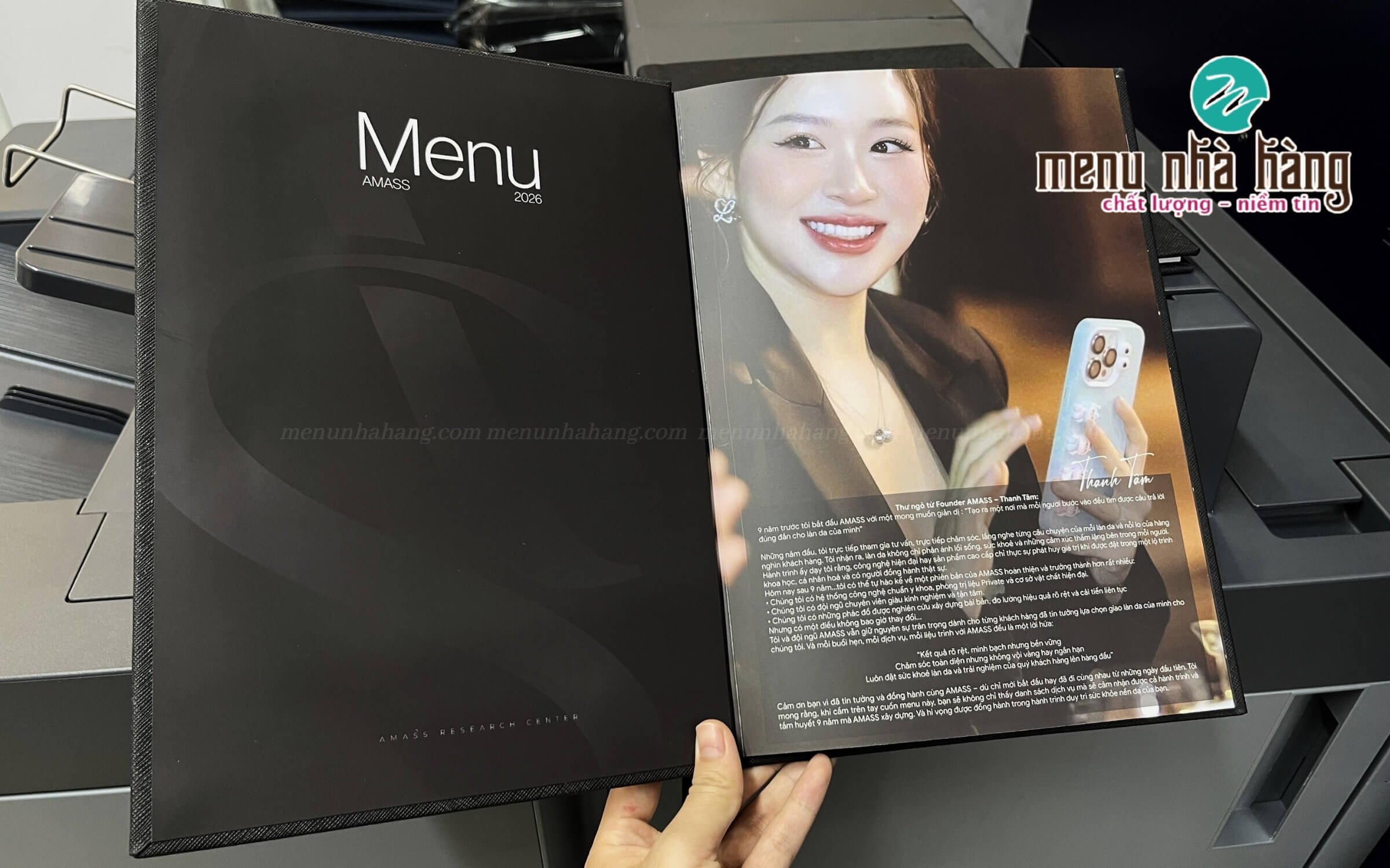 In menu cho tiệm spa đẹp