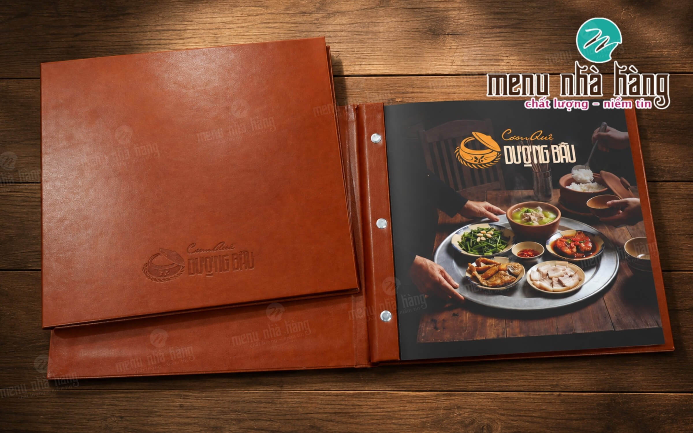 Mẫu menu bìa da đẹp