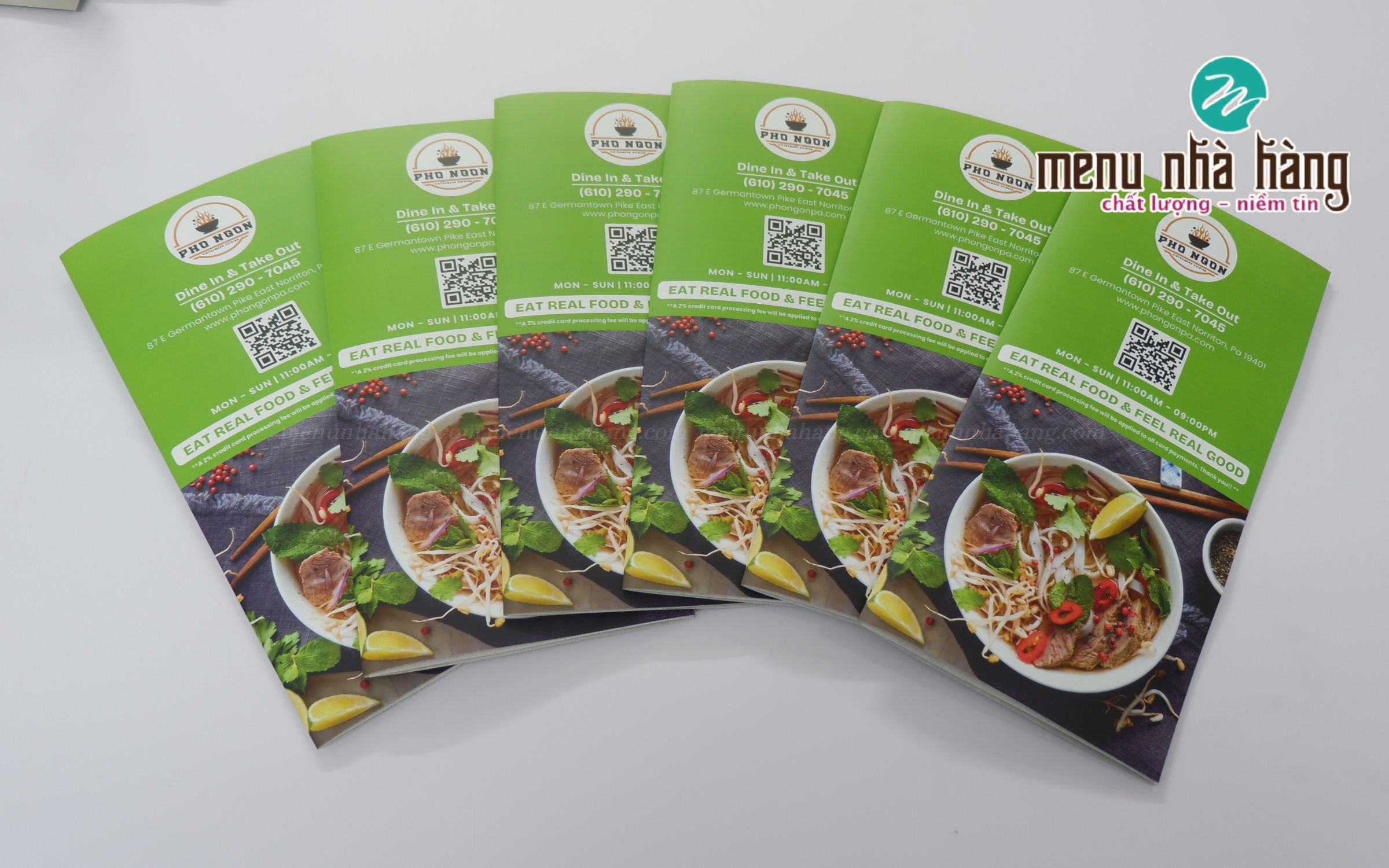 Giấy in menu cho nhà hàng quán ăn