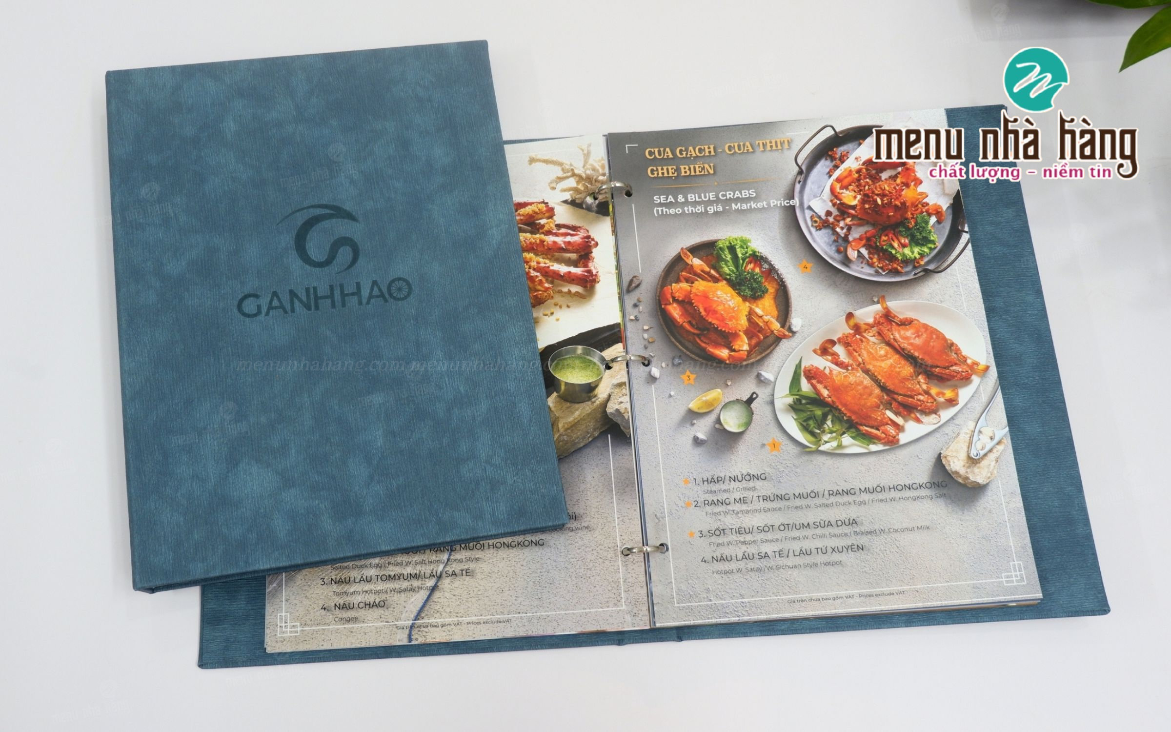 In menu cho nhà hàng hải sản