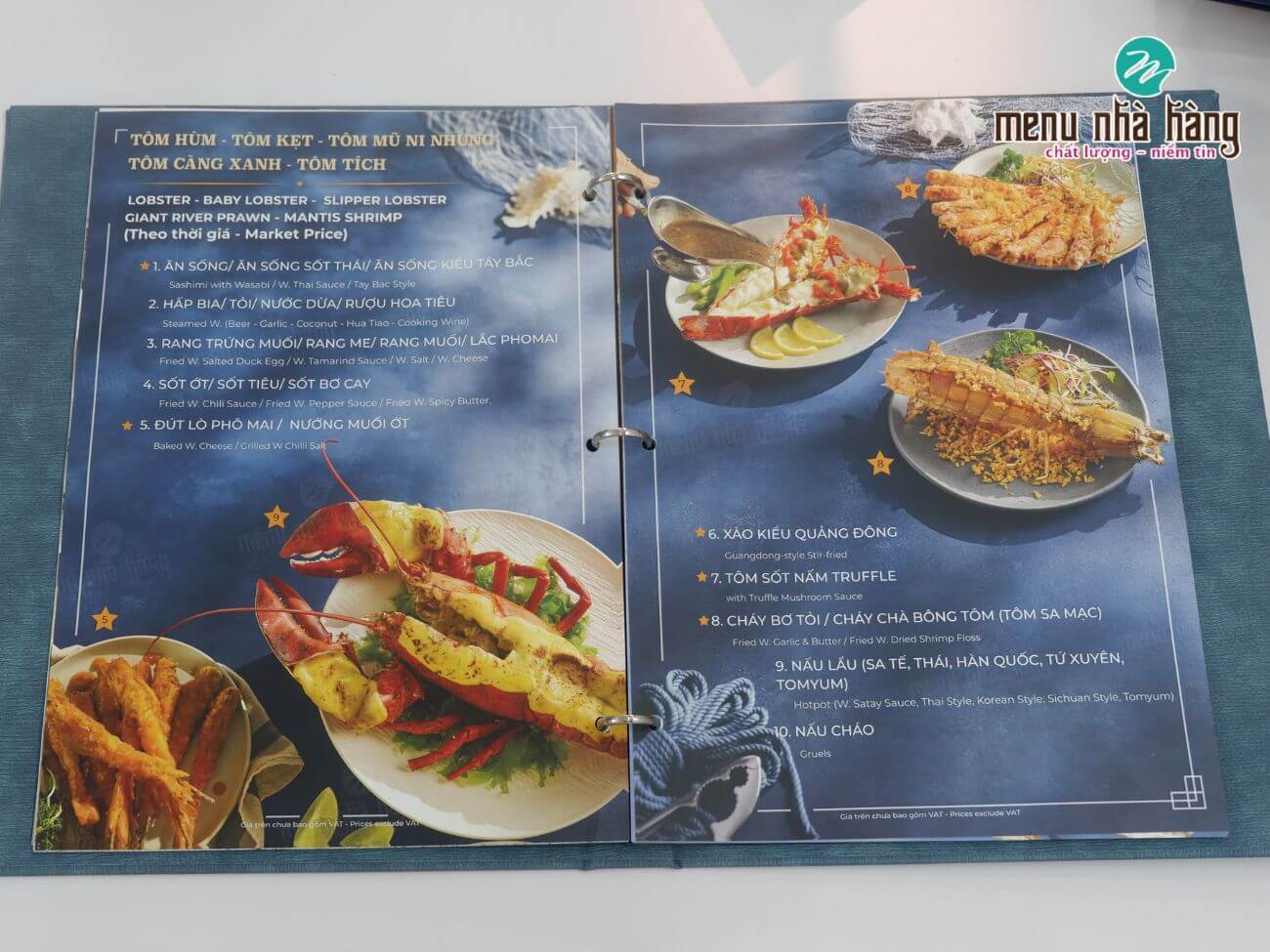 Giấy nhựa in menu đẹp
