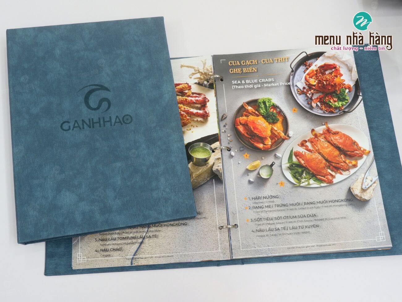 Mẫu menu nhà hàng Ganh Hao