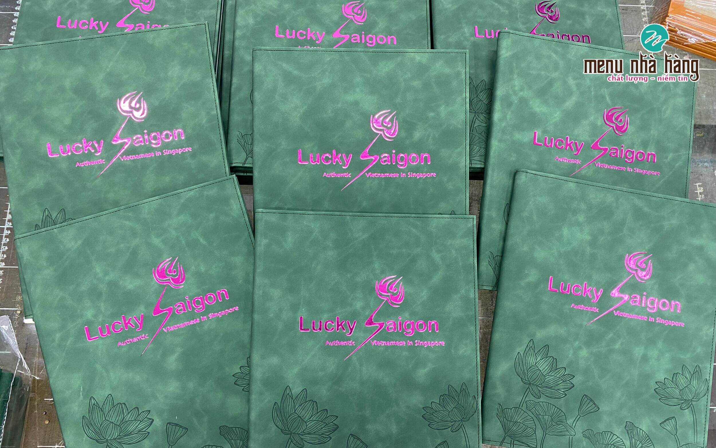 Mẫu menu ép kim nhà hàng Lucky Garden