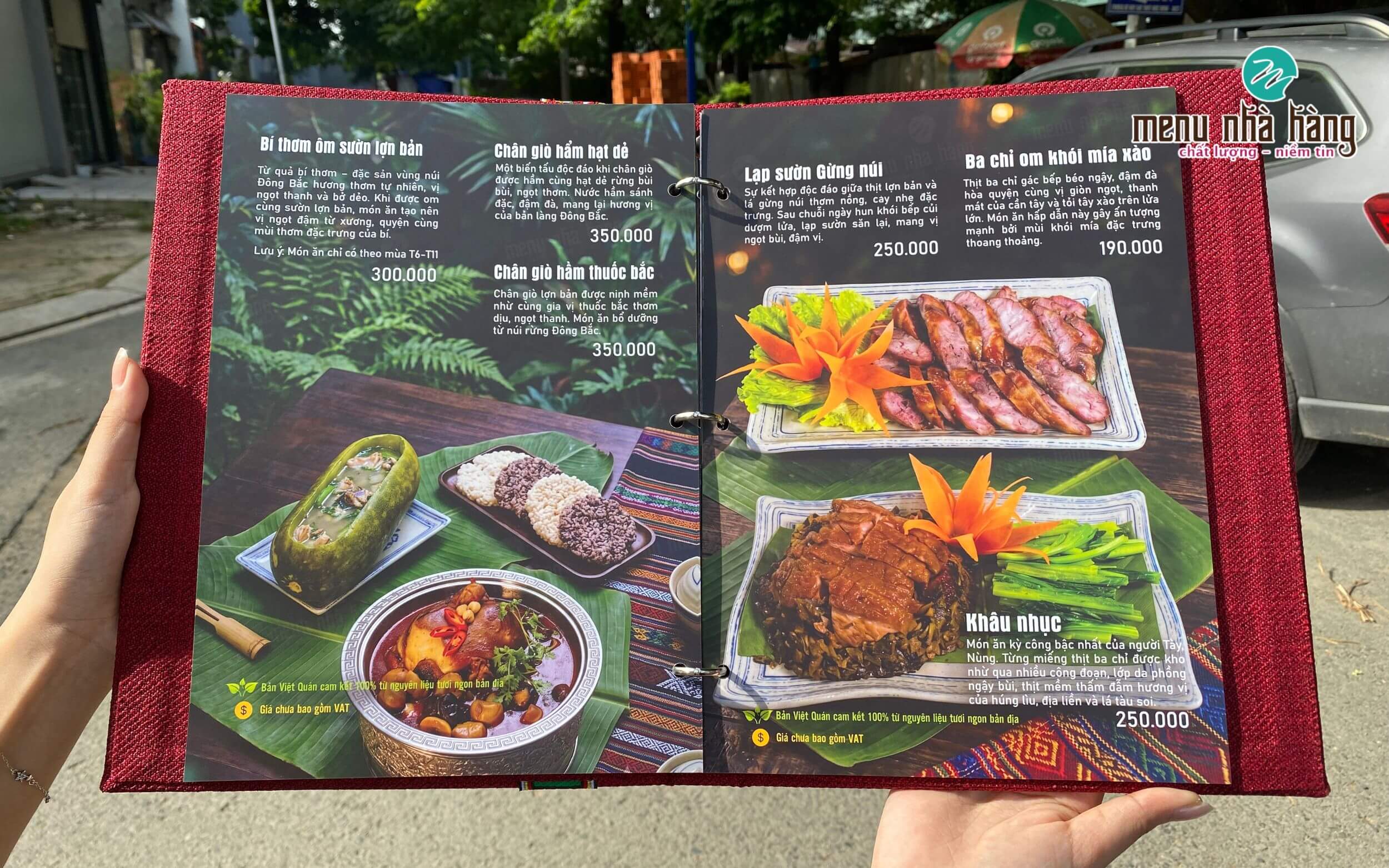 Mẫu menu nhà hàng đẹp - Nhà hàng Bản Việt