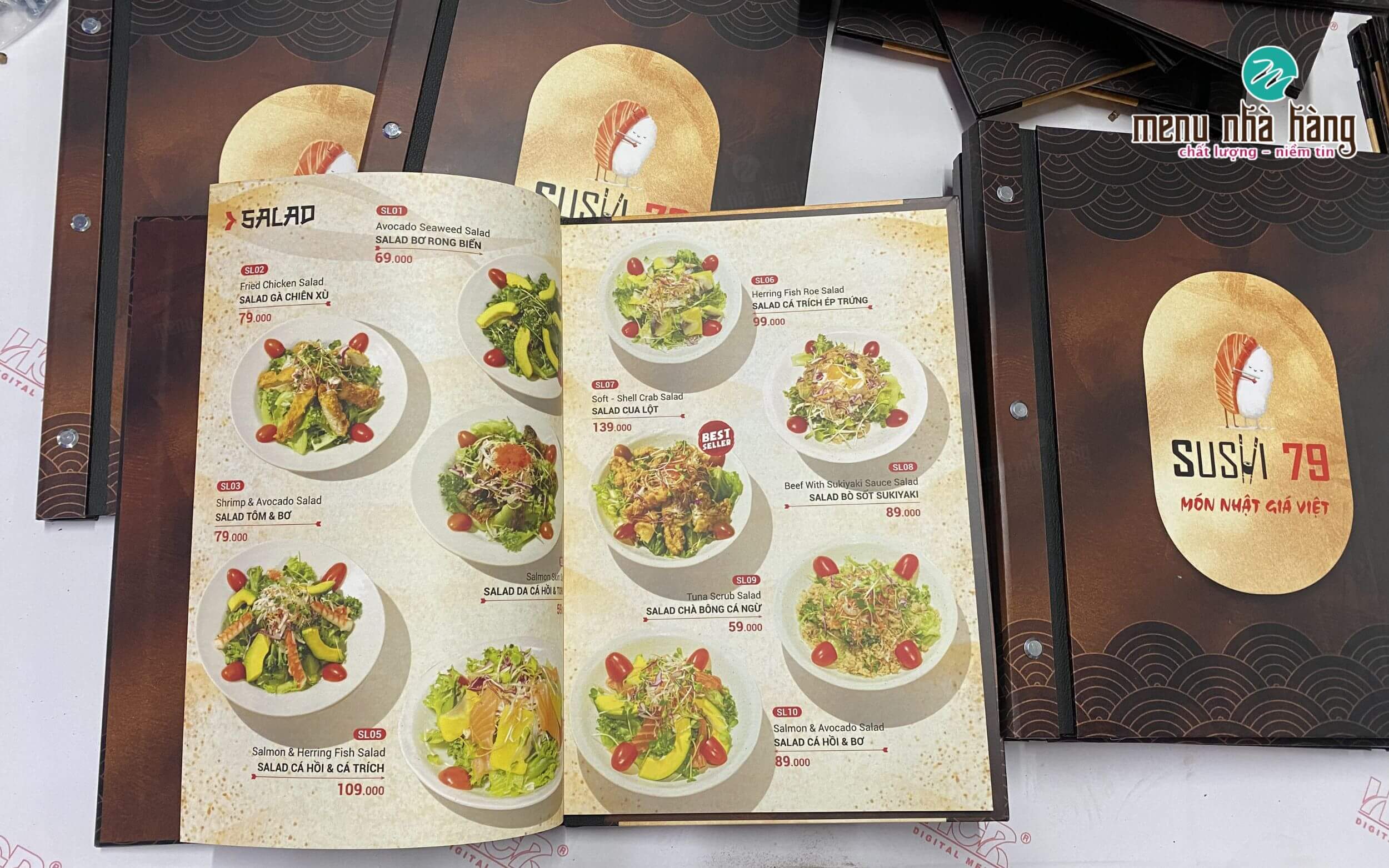 Mẫu menu nhà hàng bằng bìa cứng