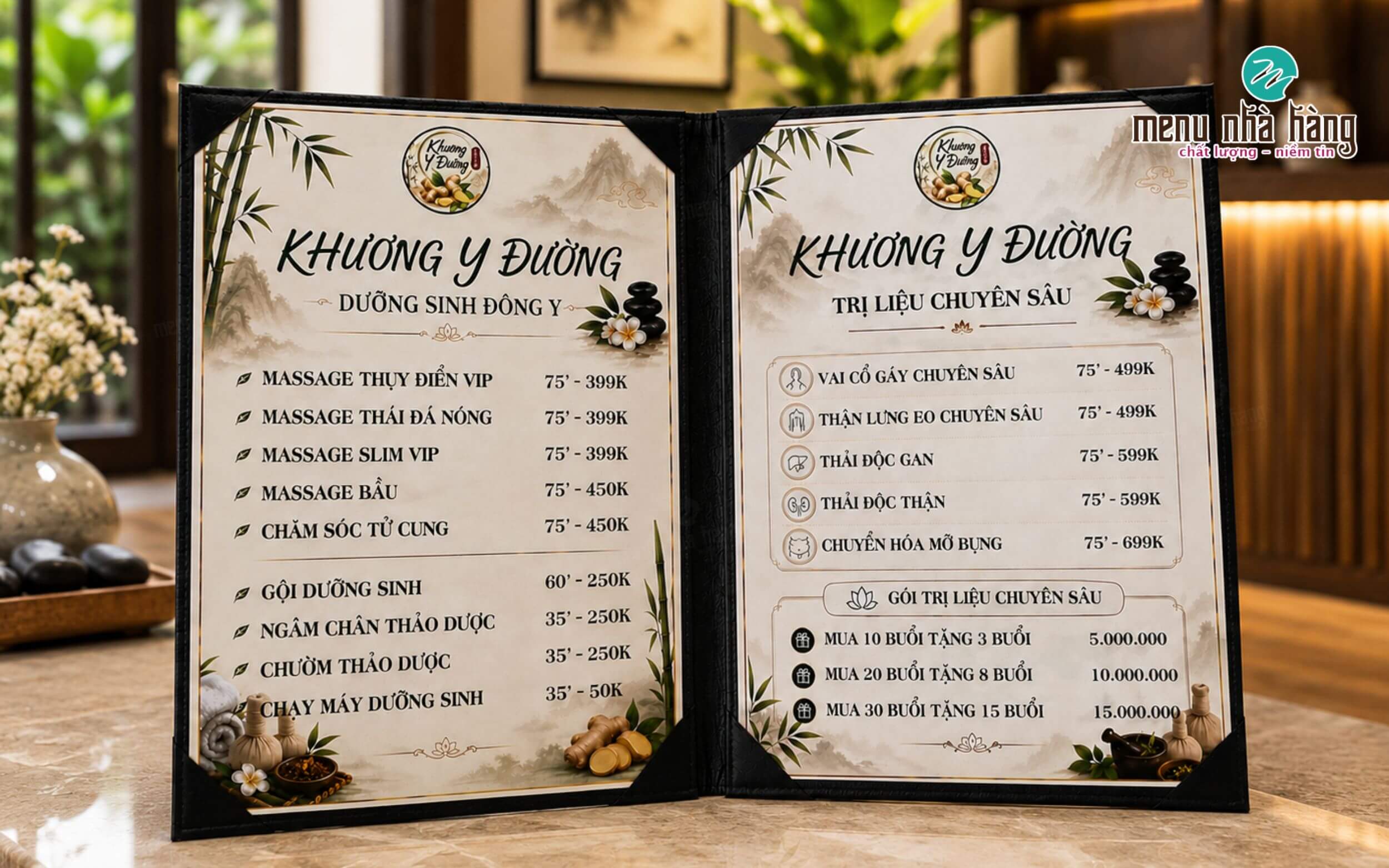Mẫu menu Khương Y Đường