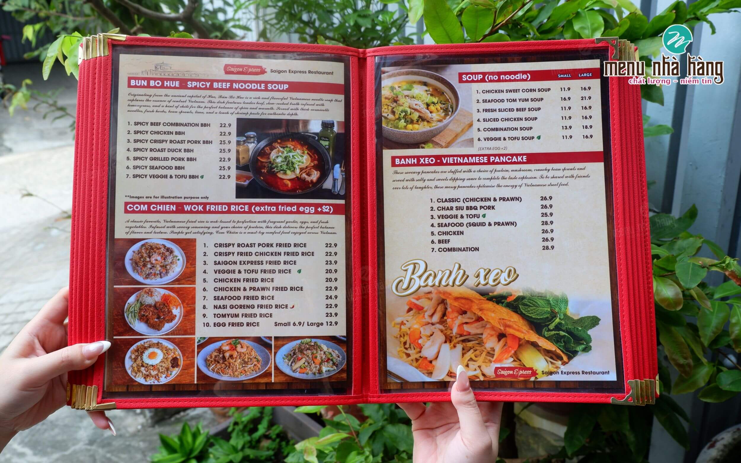 Mẫu menu nhà hàng Saigon Express