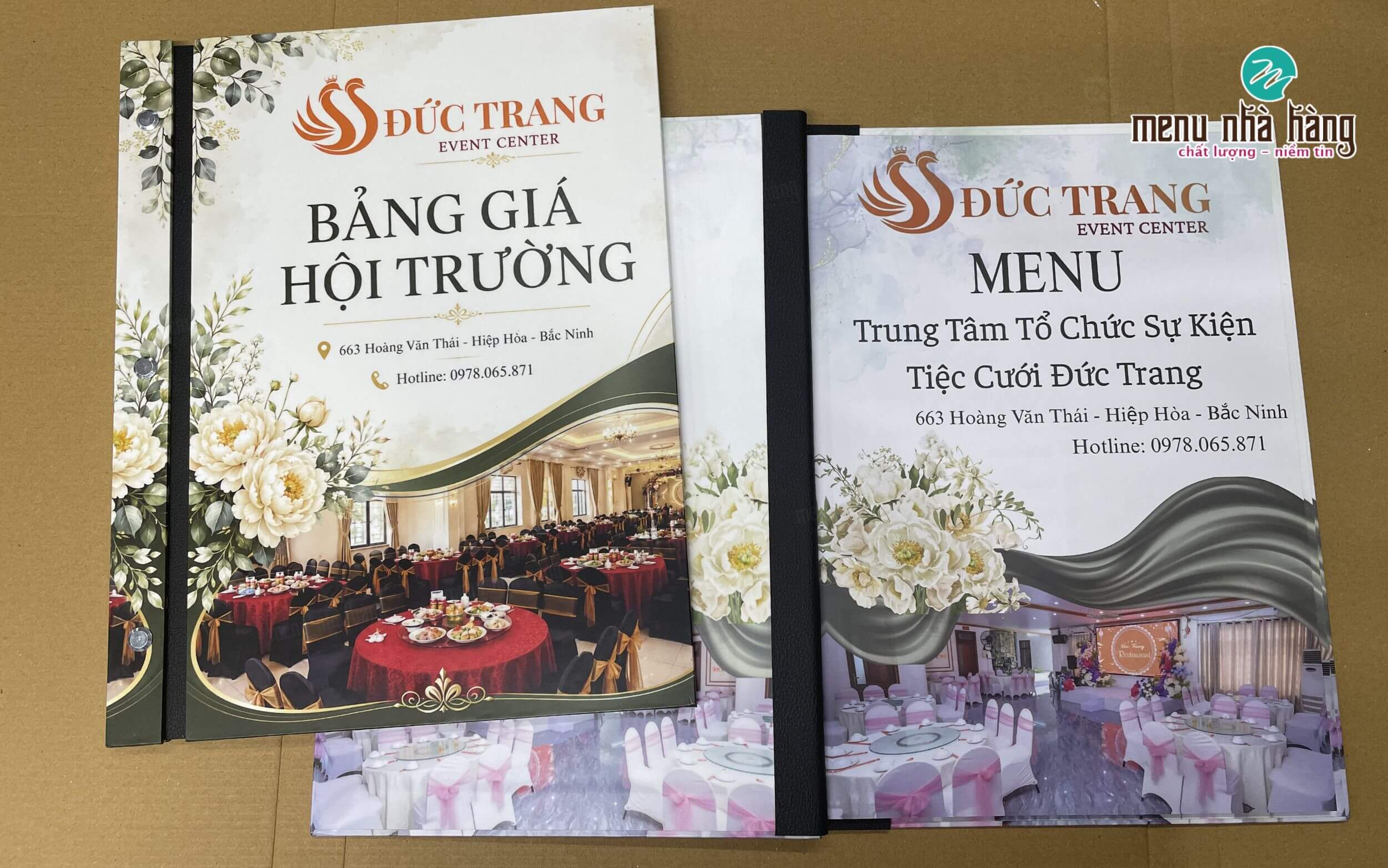 Mẫu menu nhà hàng tiệc cưới