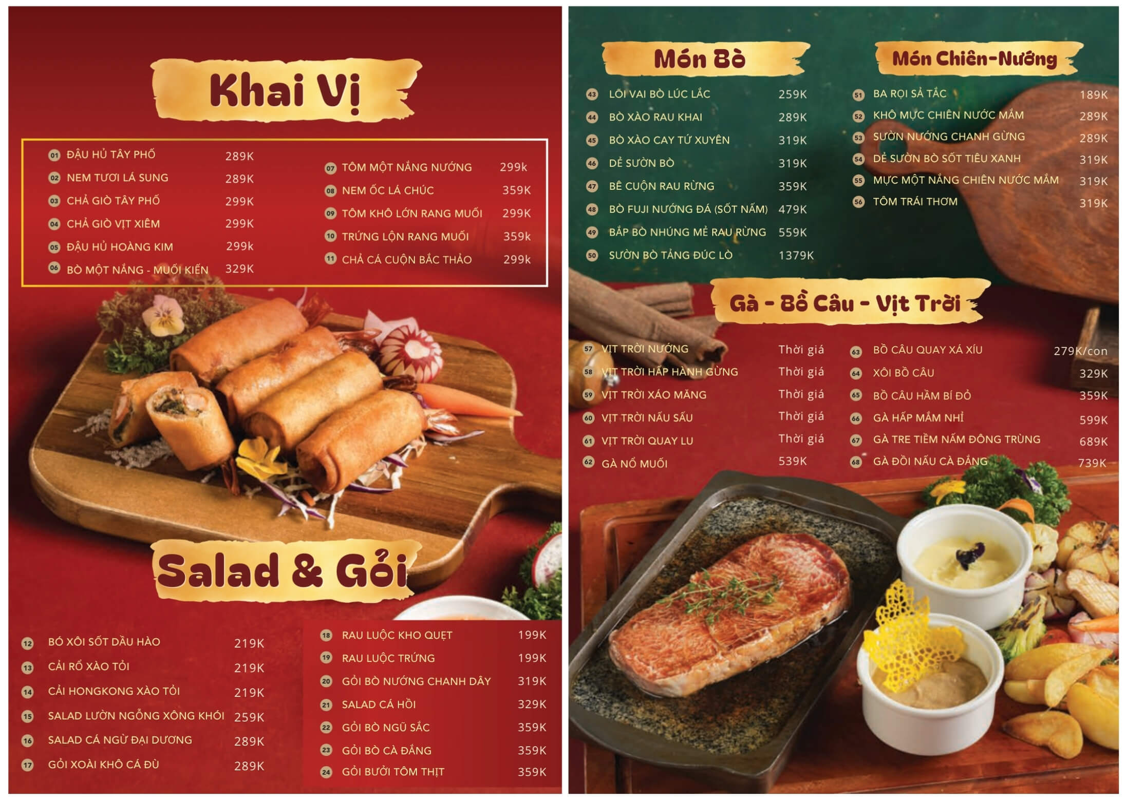 Mẫu thiết kế menu đẹp, sang trọng cho nhà hàng quán ăn